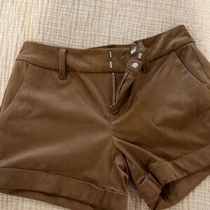 Dear John High Waist Brown Shorts- suede